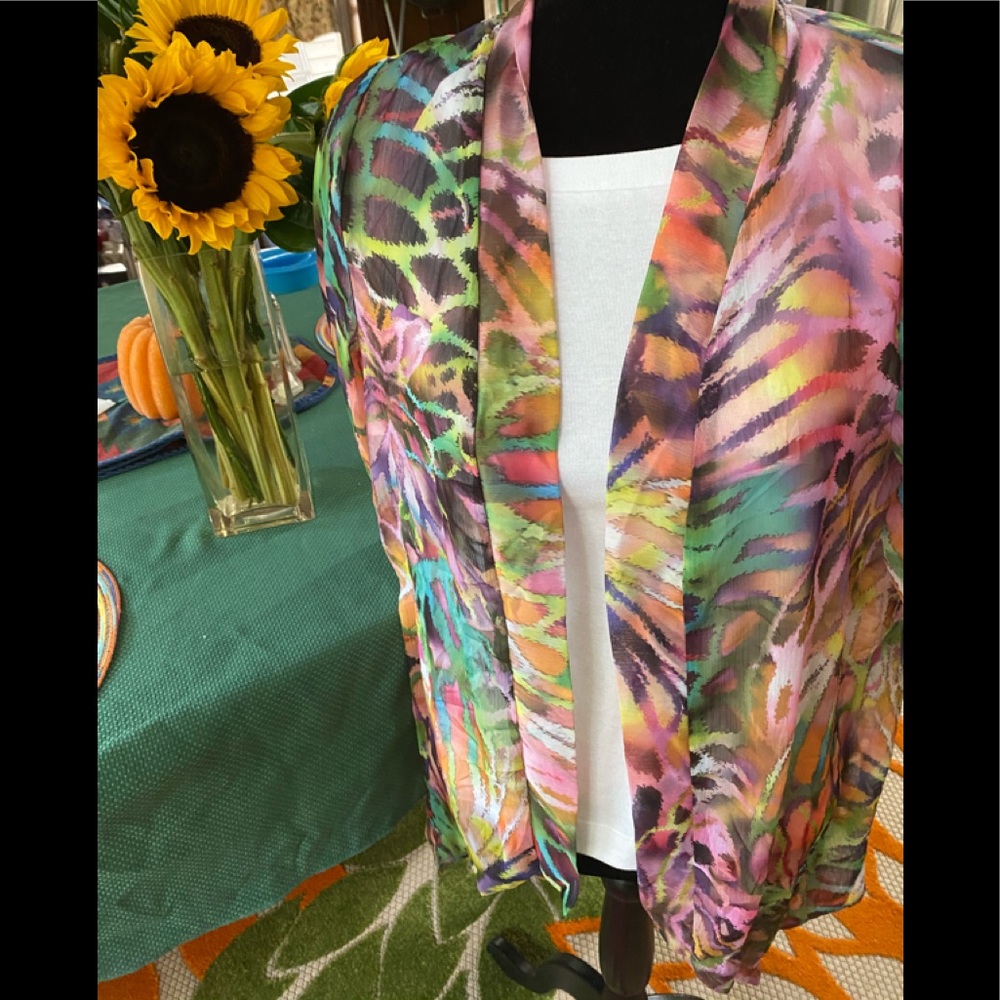 Slinky Brand colorful cardigan; small